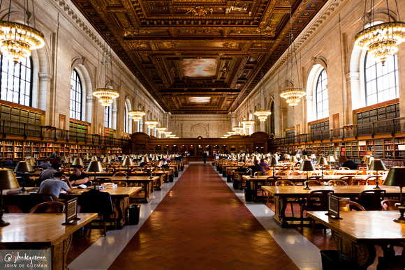 The great reading room, NYC library.
