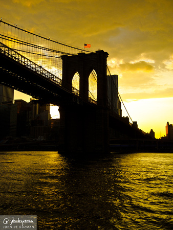 Brookyln Bridge during sunset.